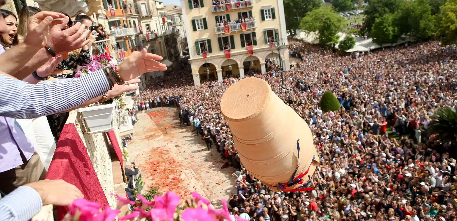 botides tradition is a popular Corfu Easter spectacle